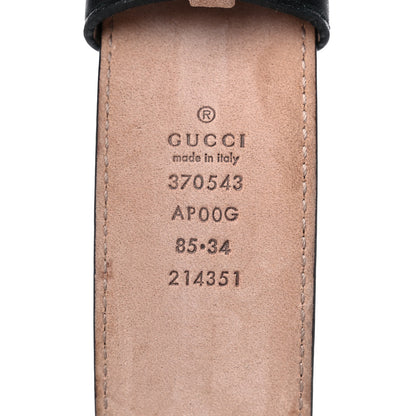 Gucci Calfskin Interlocking G 37mm Belt 85 34 Black 3 of 6