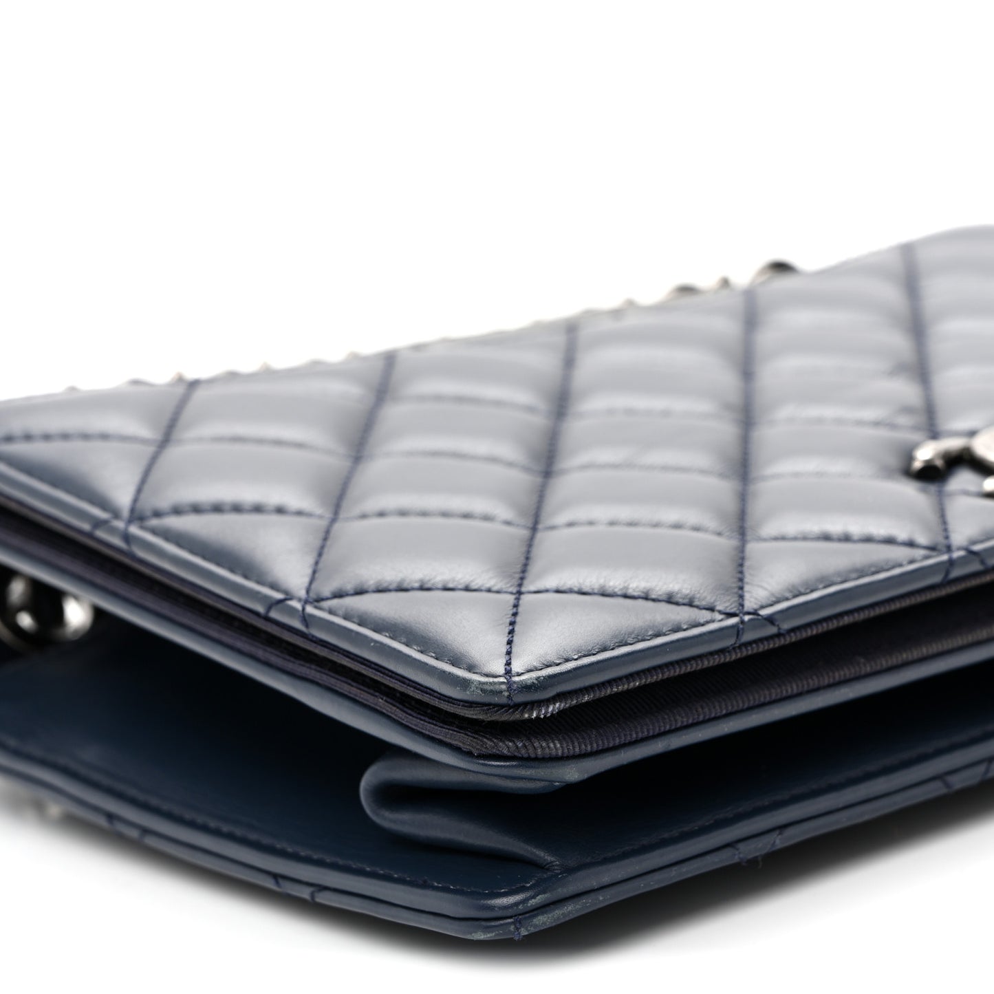Calfskin Quilted Ballerine Flap Black Blue