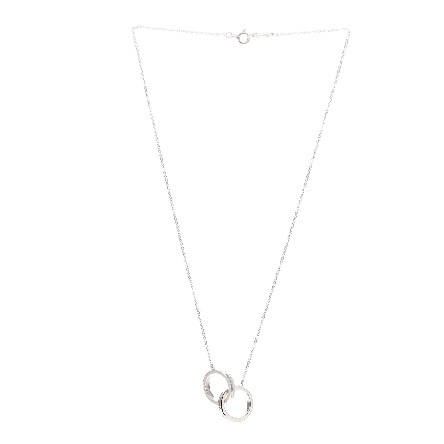 Tiffany Sterling Silver 1837 Interlocking Circles Pendant Necklace 2 of 5