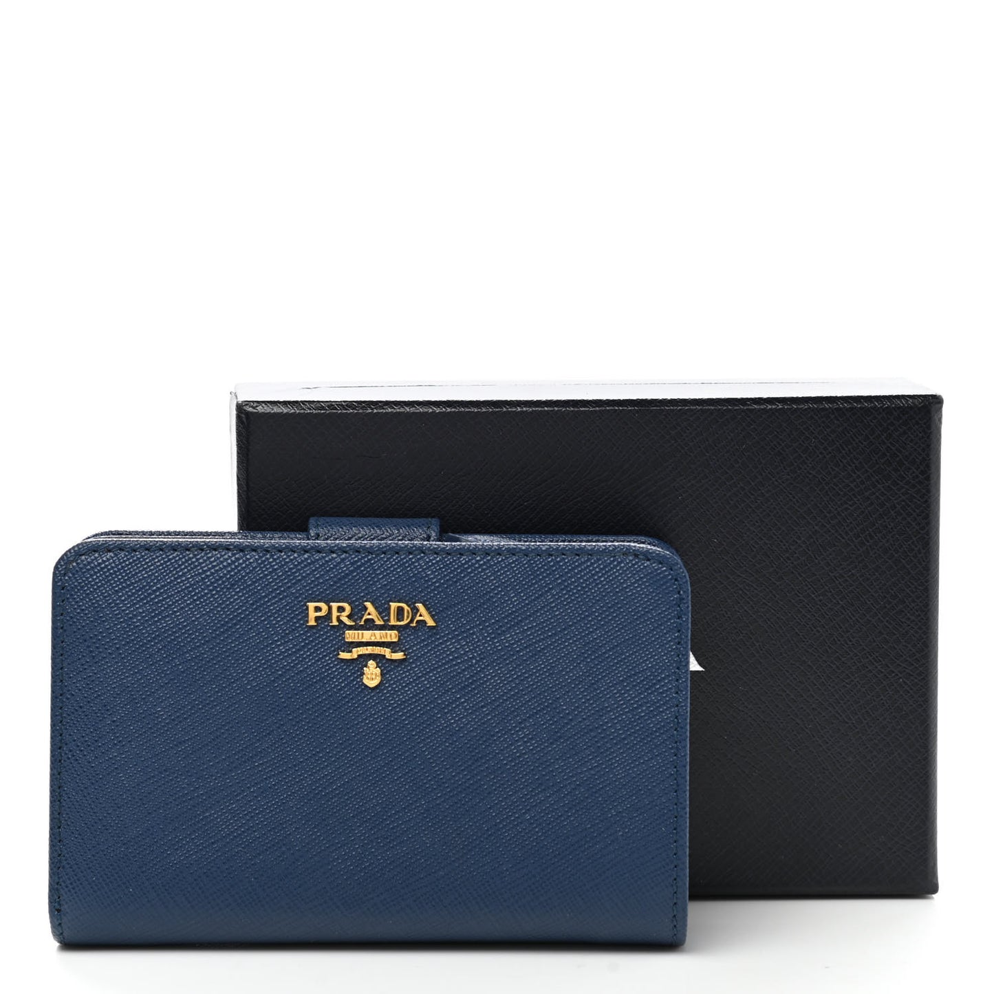 Saffiano Metal Compact Wallet Cobalto