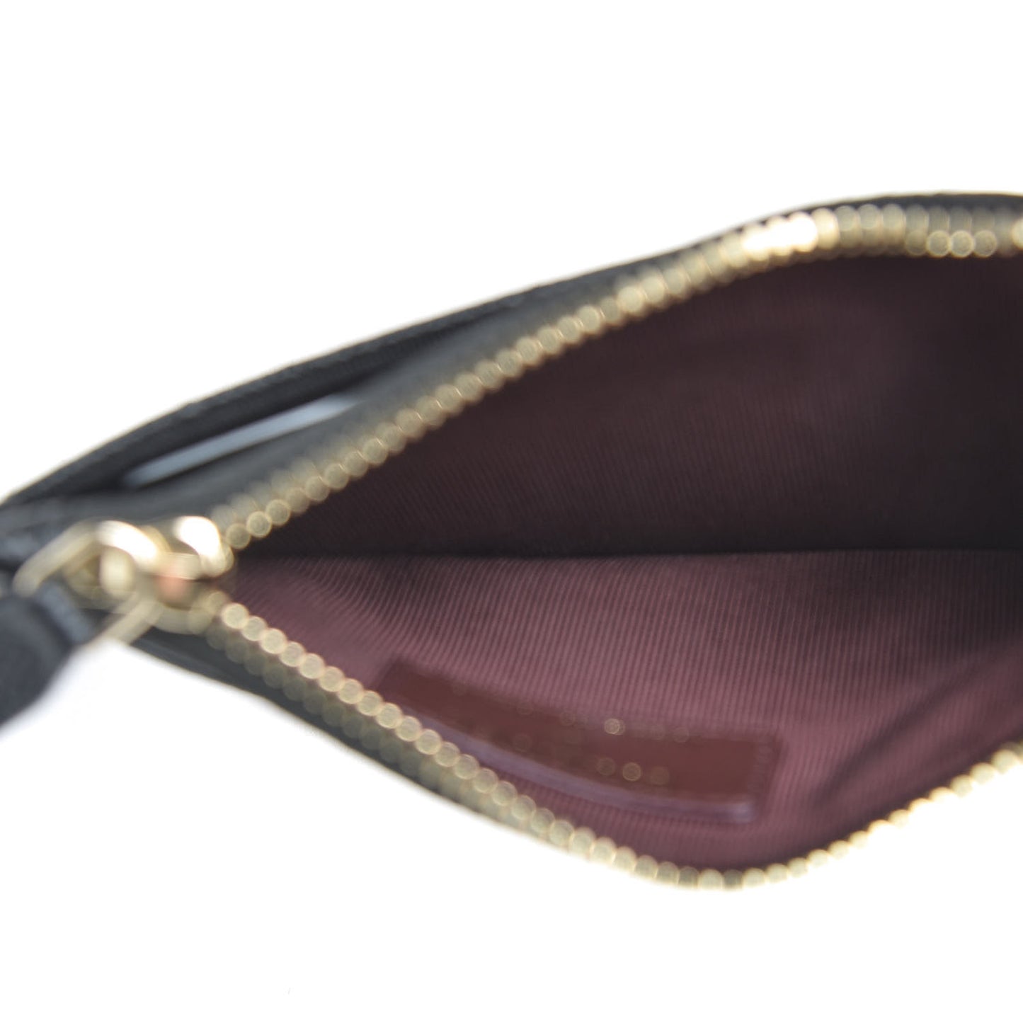 Caviar Quilted CC Zip Card Holder Black