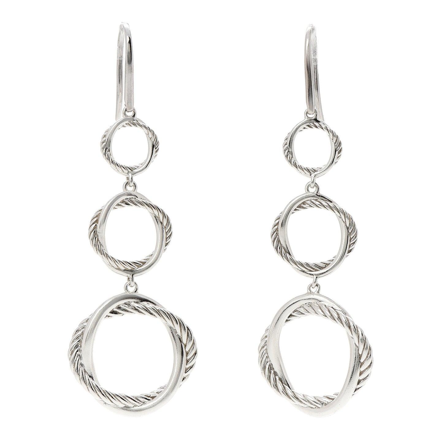 Sterling Silver Infinity Triple Drop Earrings