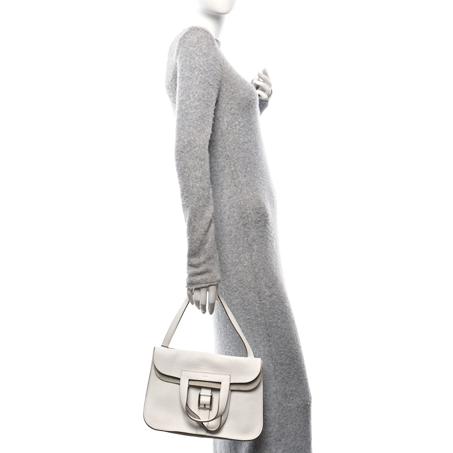 Hermes Taurillon Clemence Halzan 31 GM Craie 2 of 10