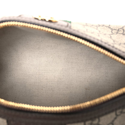 Gucci GG Supreme Monogram Textured Dollar Calfskin Web Small Ophidia Blondie Barrel shoulder Bag Beige New Acero 5 of 10