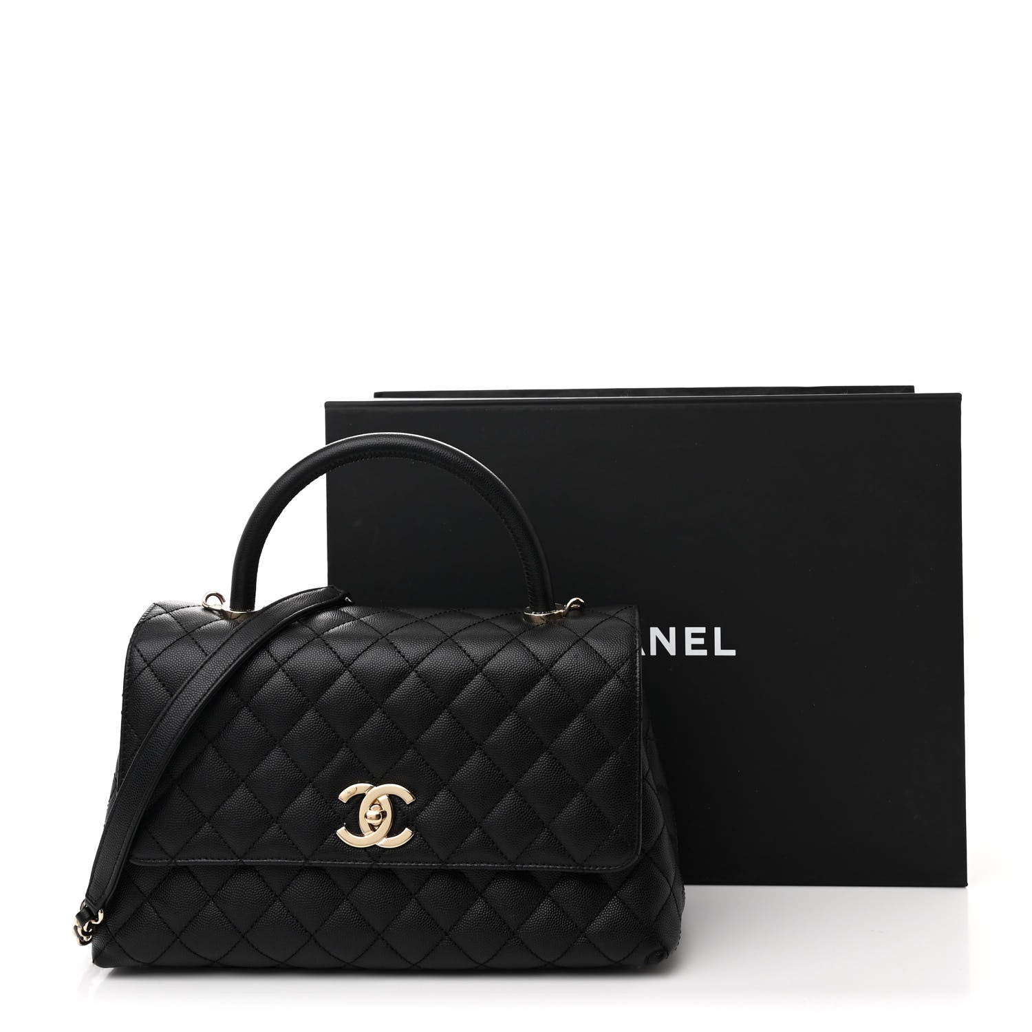 Chanel Caviar Quilted Small Coco Handle Flap Black 13 of 13