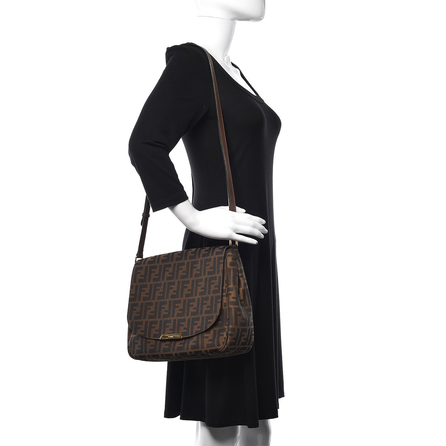 Fendi Zucca Vitello Artic Messenger Bag Tobacco Castagna 2 of 12
