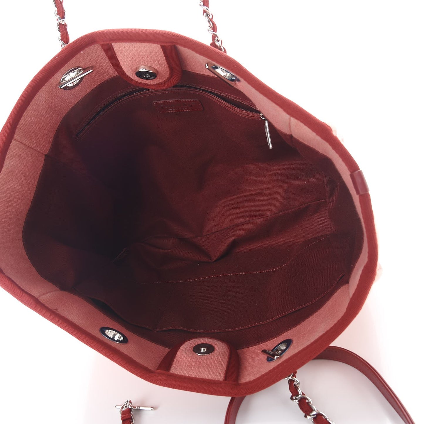 Canvas Small Deauville Tote Red