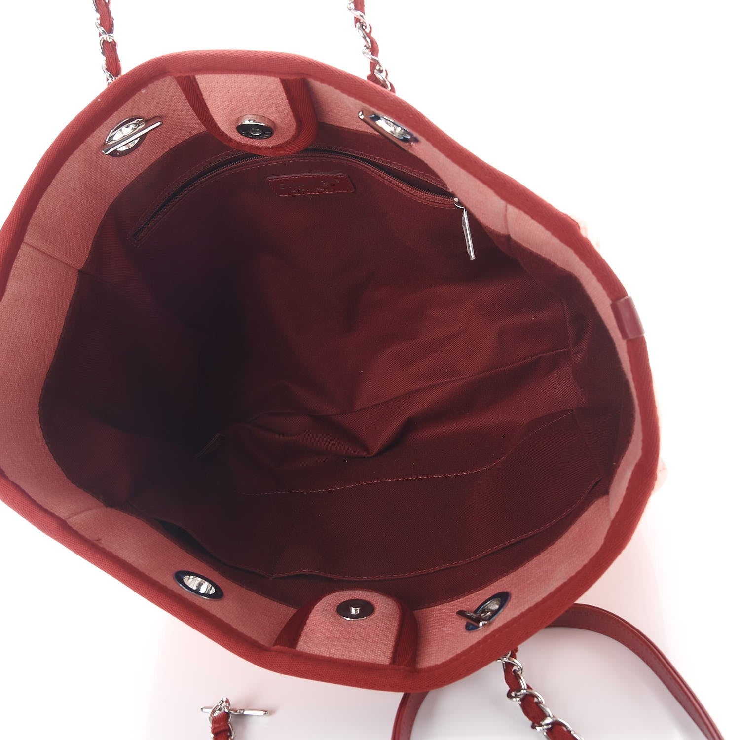 Chanel Canvas Small Deauville Tote Red 5 of 11