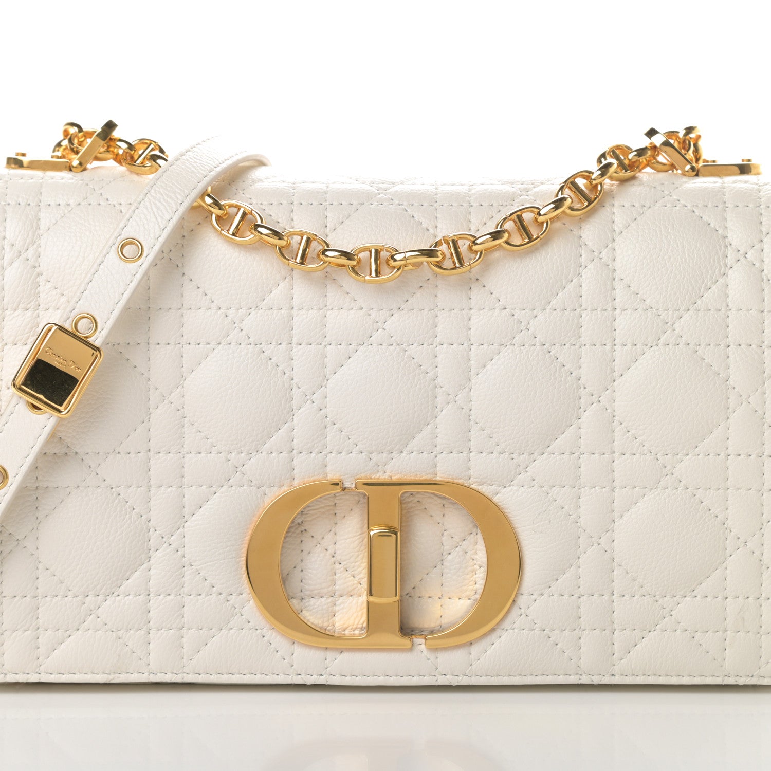 Christian Dior Lambskin Cannage Medium Dior Bag Ivory 8 of 12
