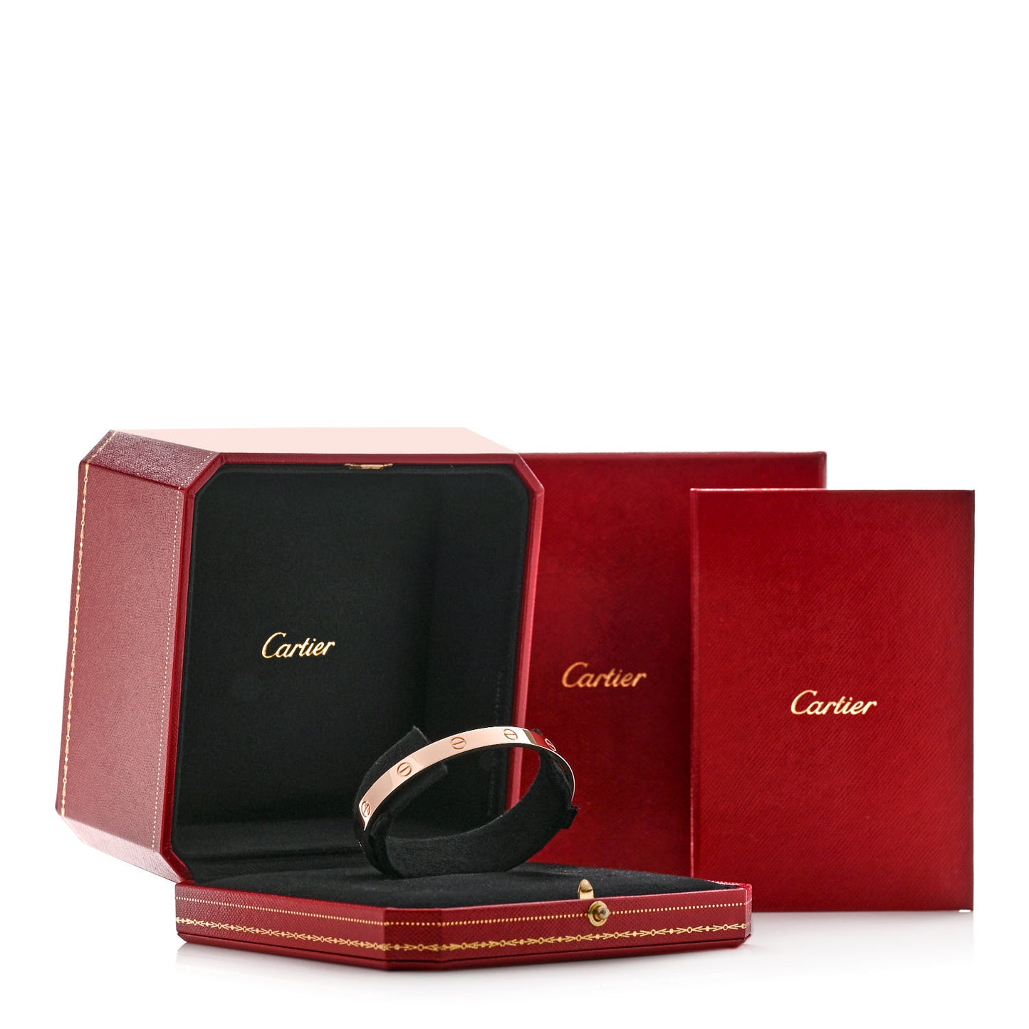 18K Pink Gold LOVE Cuff Bracelet 20