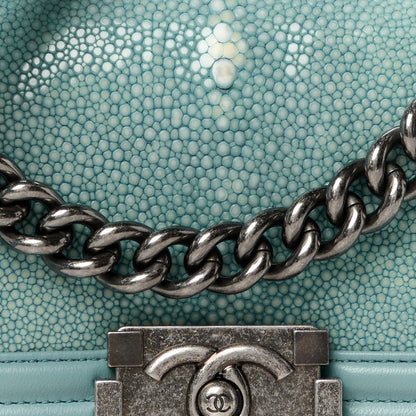 Chanel Galuchat Stingray Small Boy Flap Blue 8 of 10