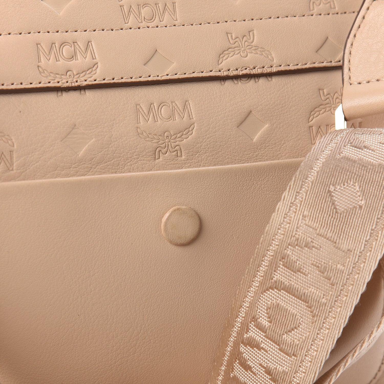 MCM Calfskin Ottomar Monogram Small Original Crossbody Bag New Beige 15 of 16