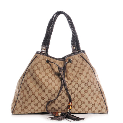 Gucci Monogram Peggy Braided Tote Brown 1 of 7