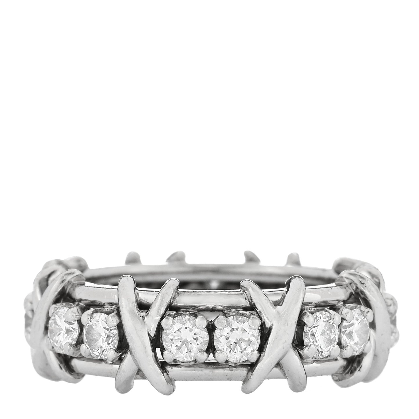 Platinum Diamond Schlumberger Sixteen Stone Ring 51 5.75