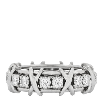 Tiffany Platinum Diamond Schlumberger Sixteen Stone Ring 51 5.75 1 of 6