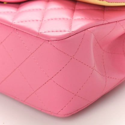 Chanel Lambskin Quilted Mini Rectangular Flap Pink Yellow 10 of 10
