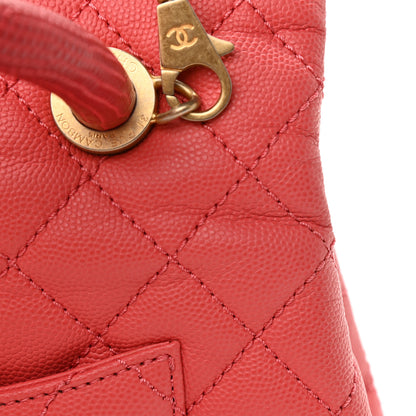 Chanel Caviar Lizard Embossed Quilted Mini Coco Handle Flap Pink 12 of 15