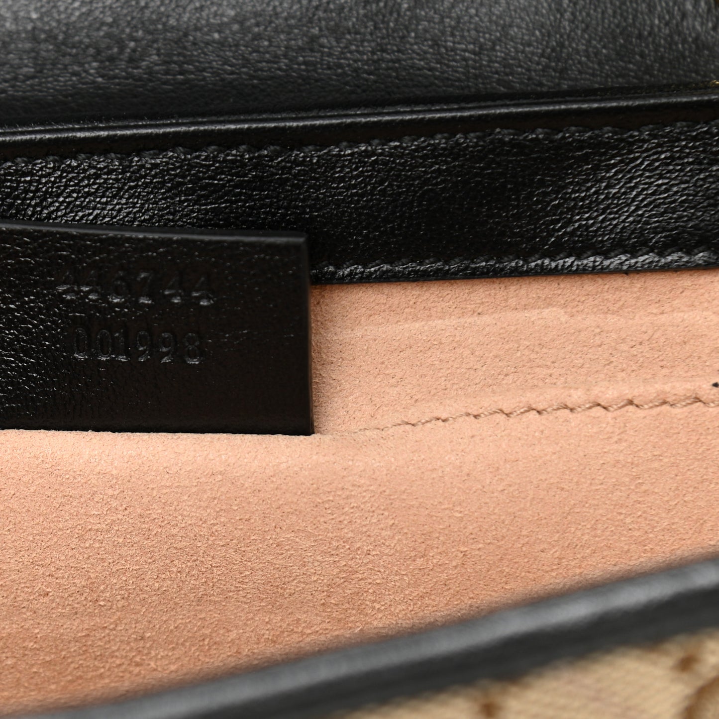 Monogram Matelasse Diagonal Mini GG Marmont Shoulder Bag Beige Black