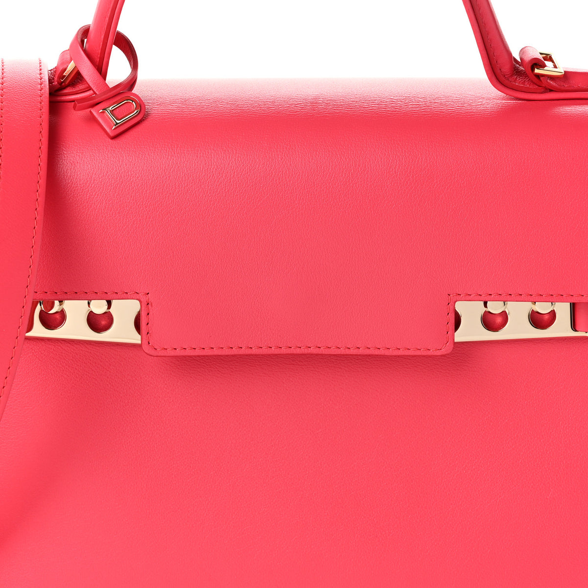 Delvaux Calfskin MM Tempete Satchel Rose Candy 17 of 21