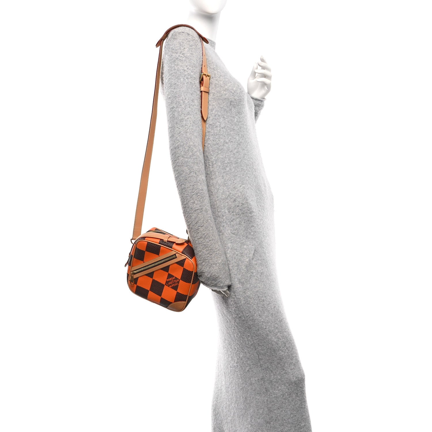Louis Vuitton Damier Pop Chess Messenger Orange 2 of 9