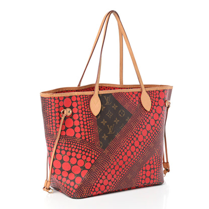 Louis Vuitton Monogram Kusama Waves Neverfull MM Red 3 of 9