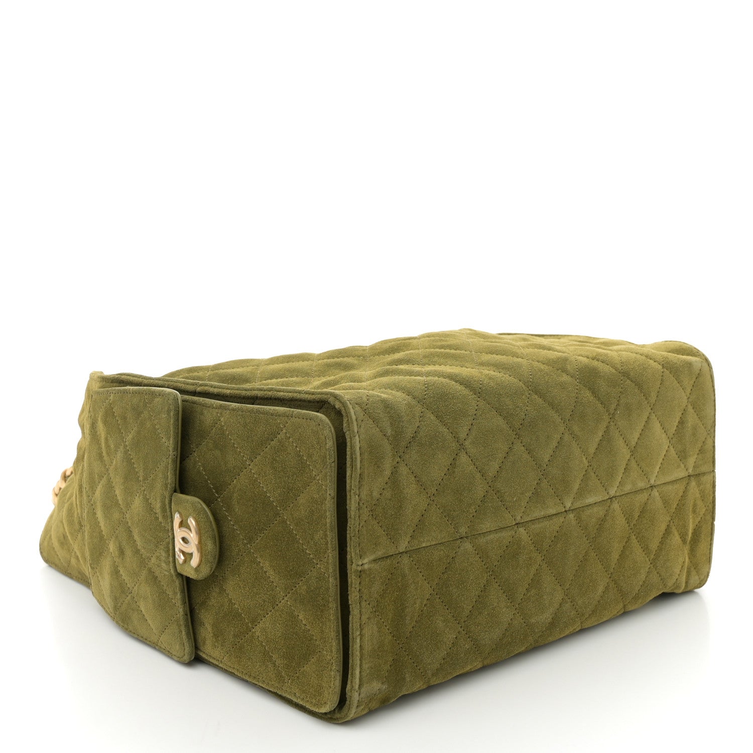 Chanel Suede Quilted Medium Chanel 25 Handbag Khaki 5 of 11