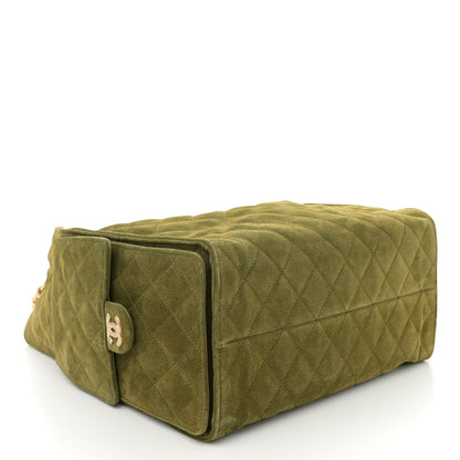 Chanel Suede Quilted Medium Chanel 25 Handbag Khaki 5 of 11