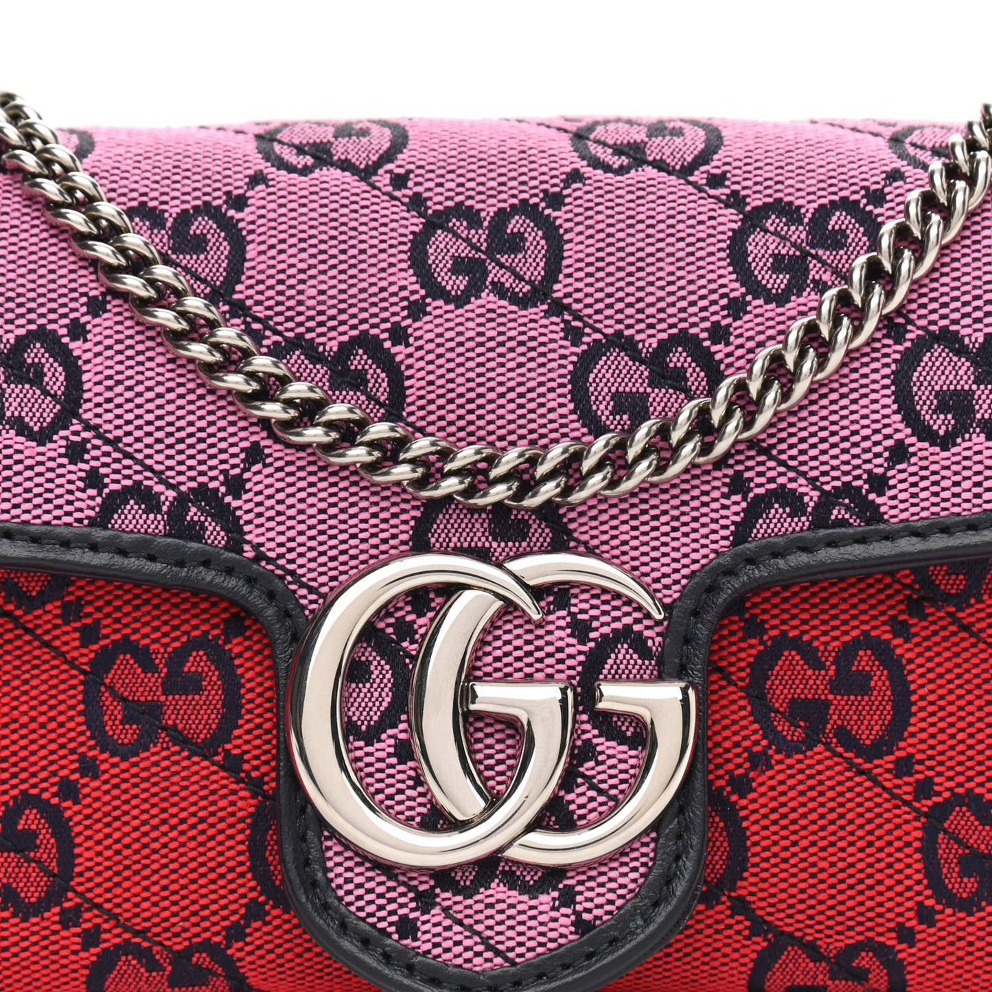 Monogram Multicolor Matelasse Diagonal Super Mini GG Marmont Shoulder Bag Pink Blue Red Yellow Green