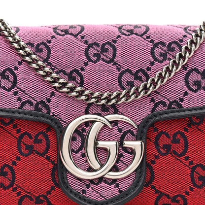 Gucci Monogram Multicolor Matelasse Diagonal Super Mini GG Marmont Shoulder Bag Pink Blue Red Yellow Green 8 of 10