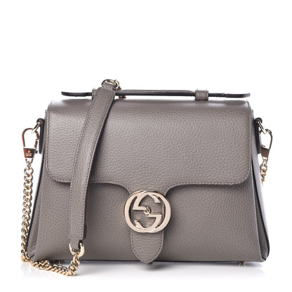 Gucci Dollar Calfskin Interlocking G Top Handle Shoulder Bag Loess 1 of 7