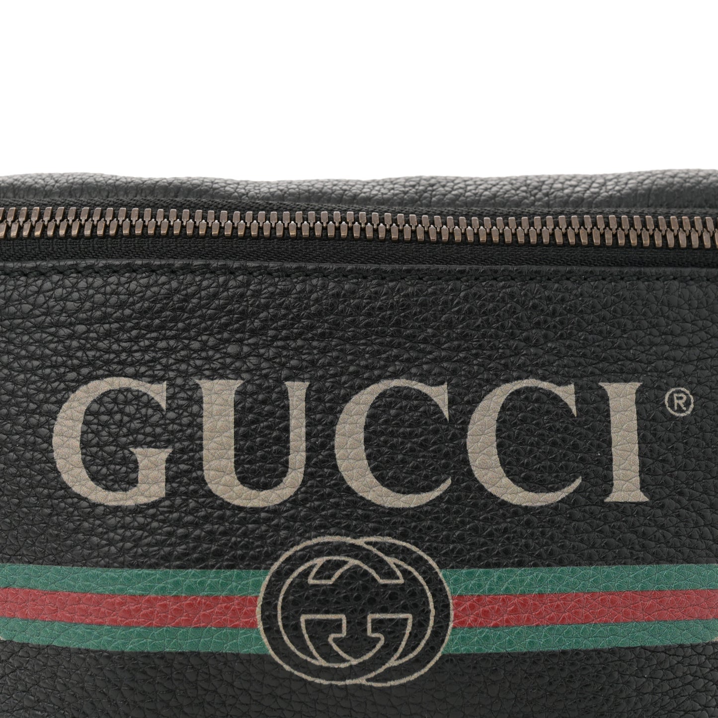 Grained Calfskin Small Logo Belt Bag Black