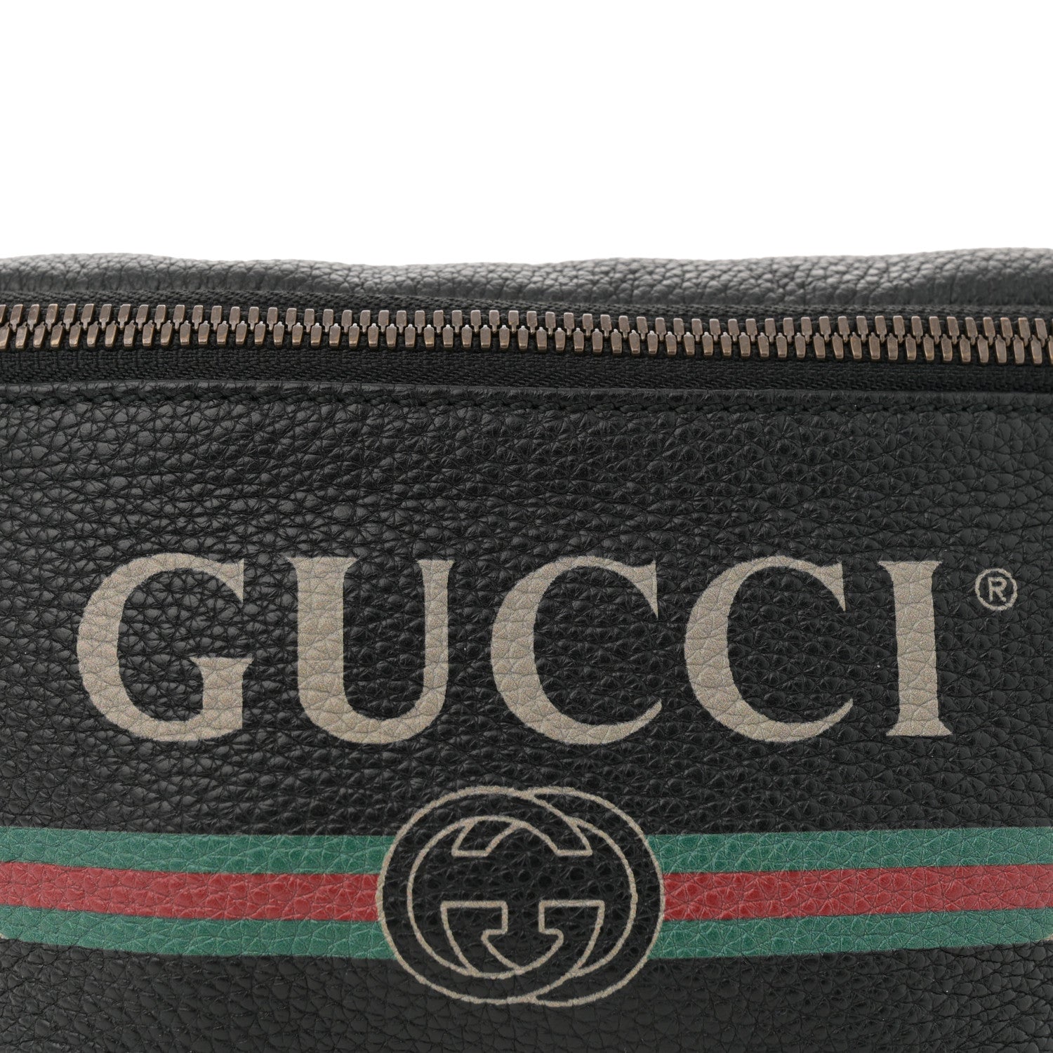 Gucci Grained Calfskin Small Logo Belt Bag Black 8 of 10