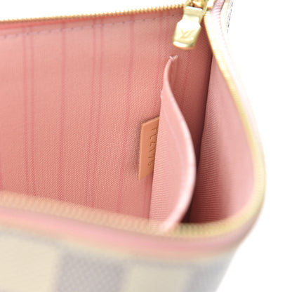 Louis Vuitton Damier Azur Neverfull MM GM Pochette Rose Ballerine 7 of 7