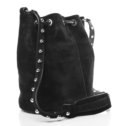 Alexander Wang Suede Studded Alpha Bucket Bag Black 3 of 11