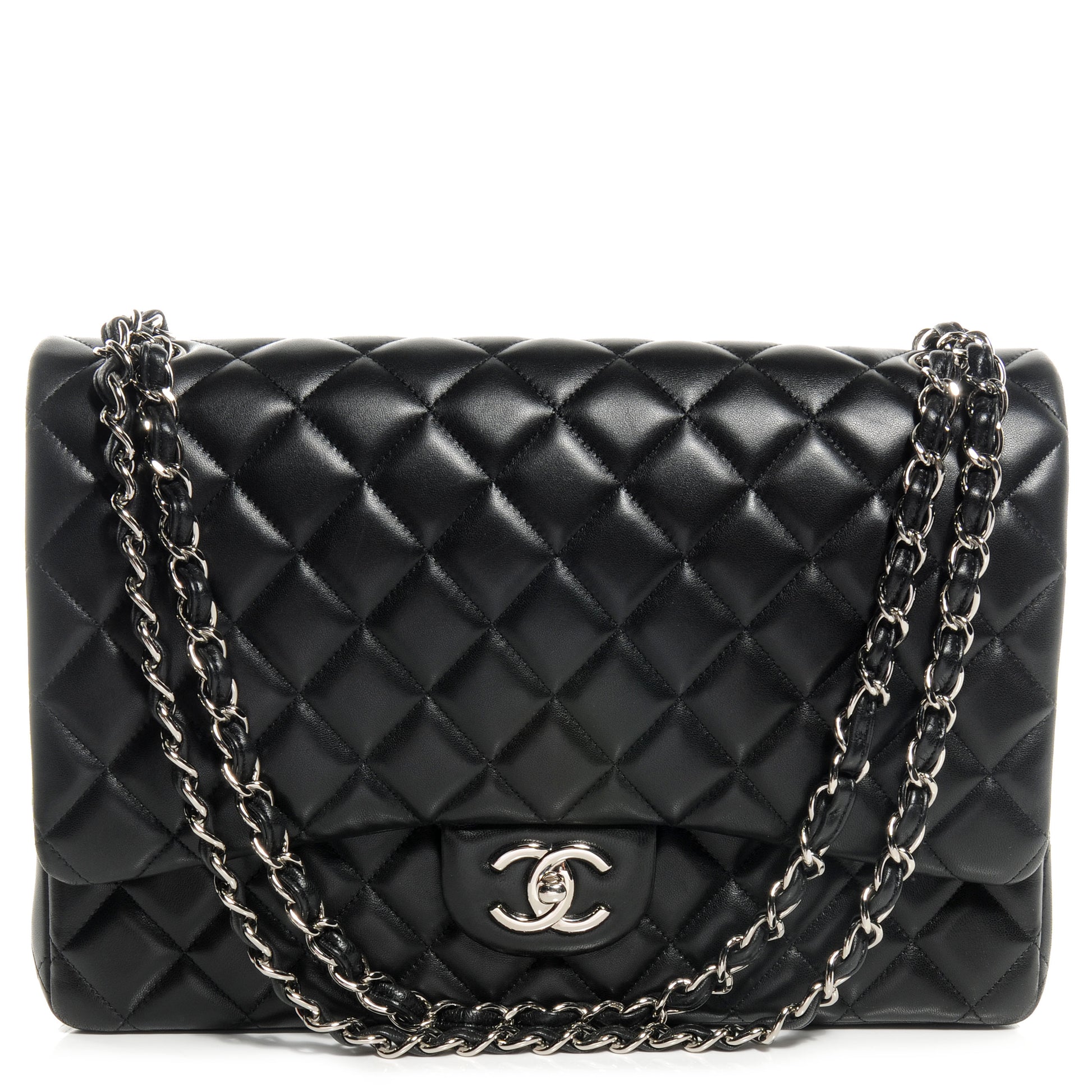 Chanel Lambskin Quilted Maxi Double Flap Black 1 of 9