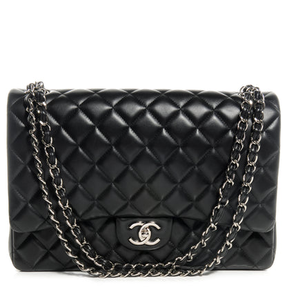 Chanel Lambskin Quilted Maxi Double Flap Black 1 of 9