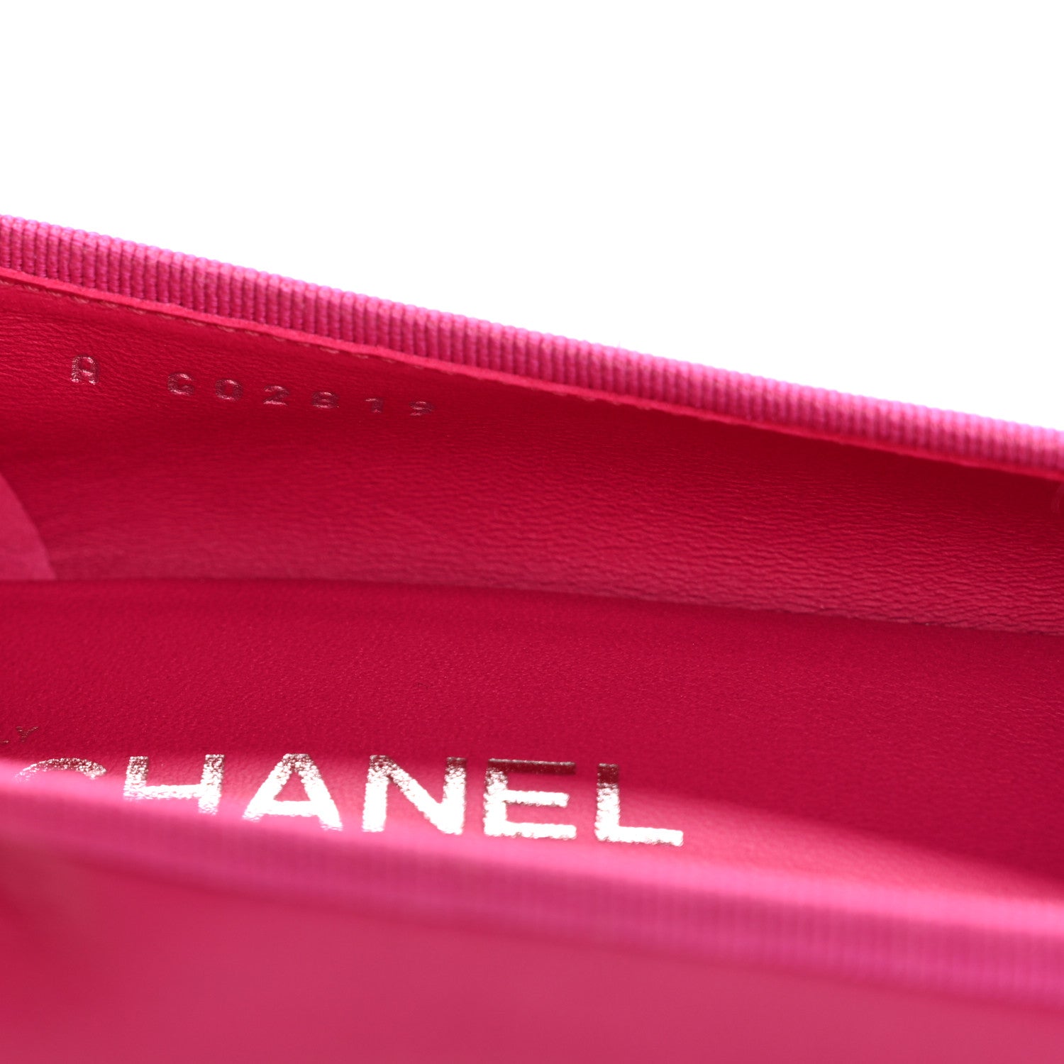 Chanel Calfskin Cap Toe CC Ballerina Flats 37.5 Fuchsia Black 9 of 10
