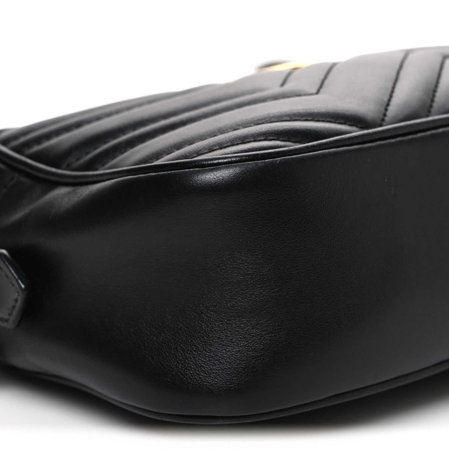 Gucci Calfskin Matelasse Small GG Marmont Chain Shoulder Bag Black 8 of 13