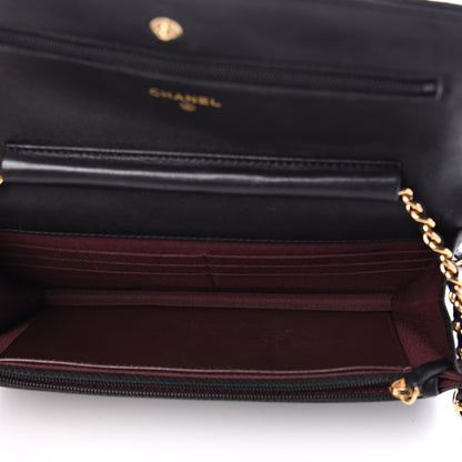 Chanel Lambskin Quilted Wallet On Chain WOC Black 4 of 14