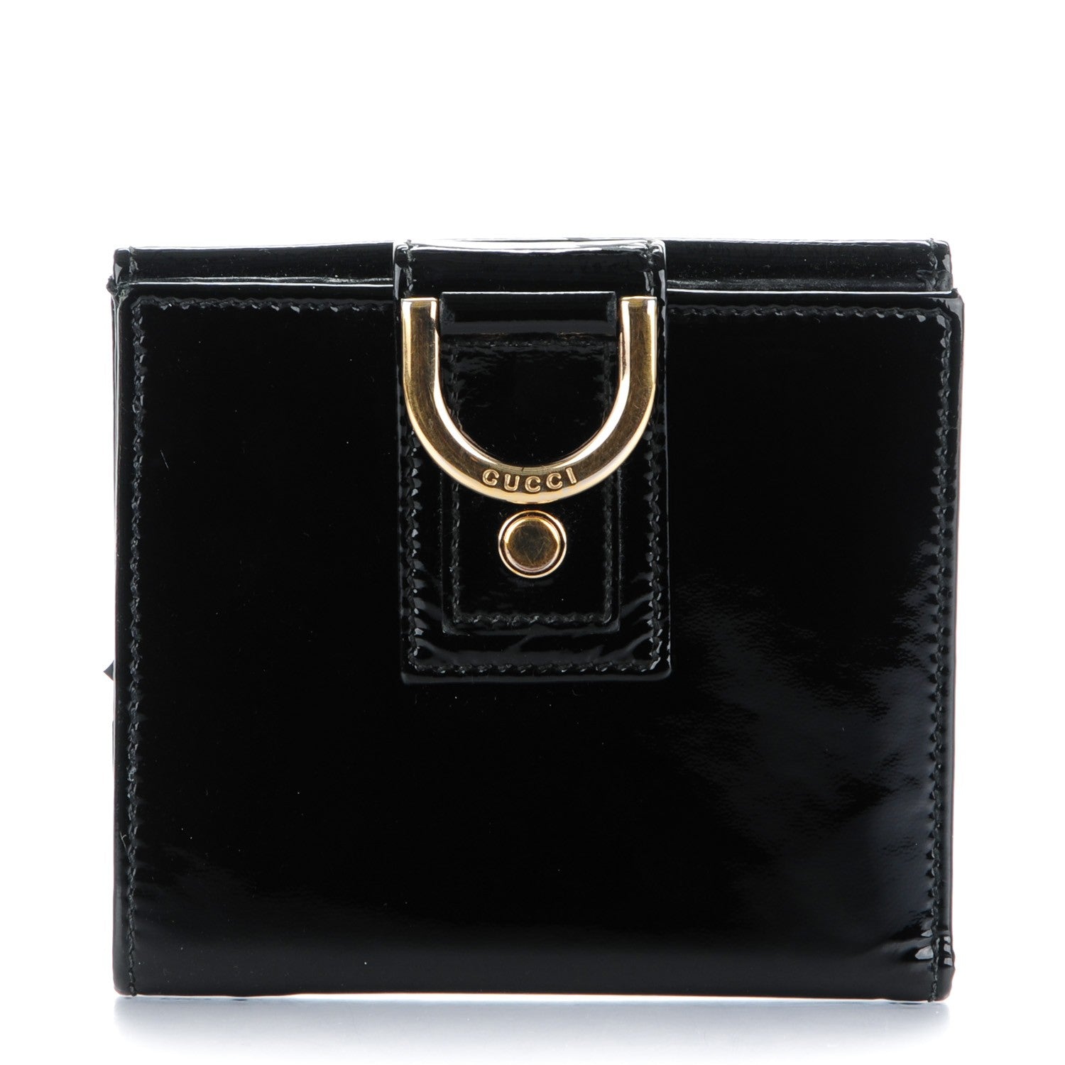 Gucci Patent Abbey Compact Wallet Black 1 of 8
