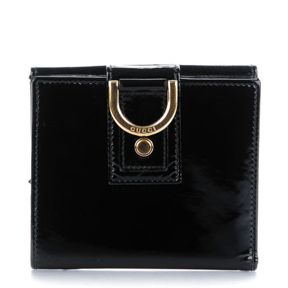 Gucci Patent Abbey Compact Wallet Black 1 of 8