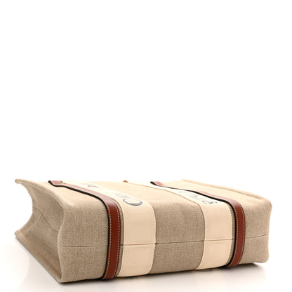 Chloe Cotton Calfskin Medium Woody Ribbon Tote White Brown 4 of 11