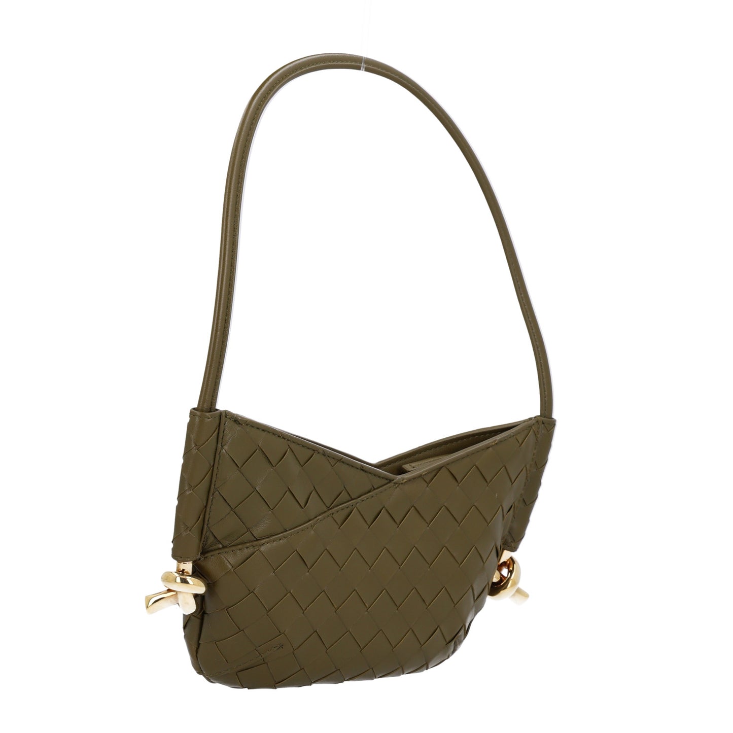 Nappa Intrecciato Mini Solstice Shoulder Bag Olive Oil