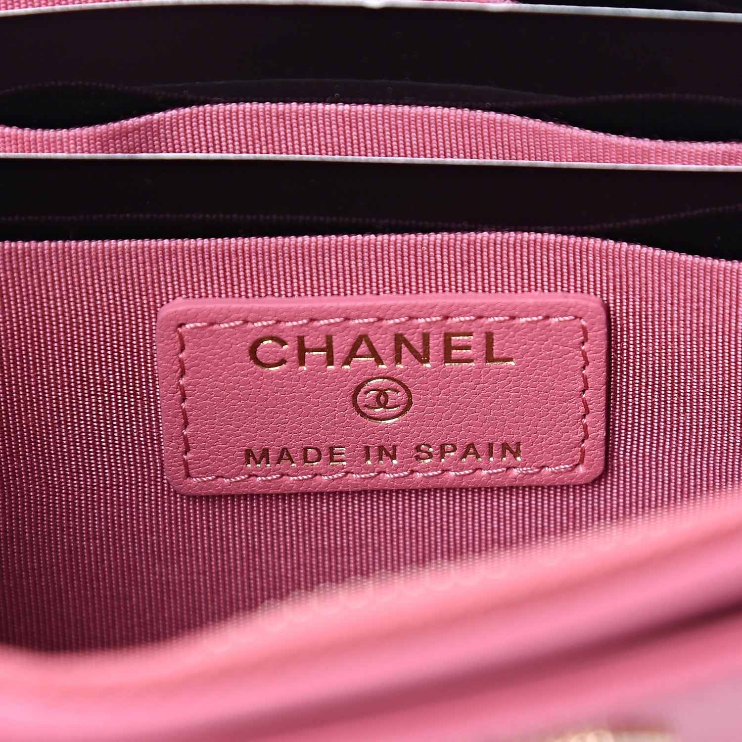 Chanel Sheepskin Quilted Mademoiselle Vintage Zip Pouch Pink 5 of 7