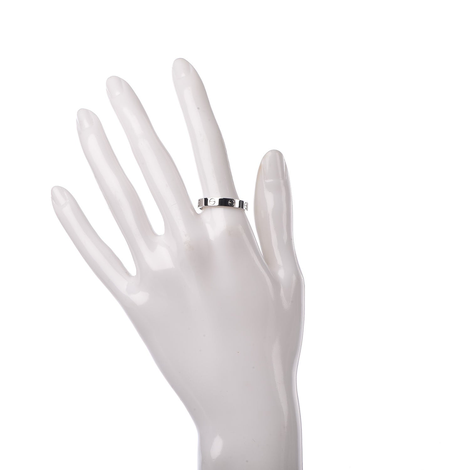 Cartier 18K White Gold 3.5mm LOVE Wedding Band Ring 61 9.5 4 of 10