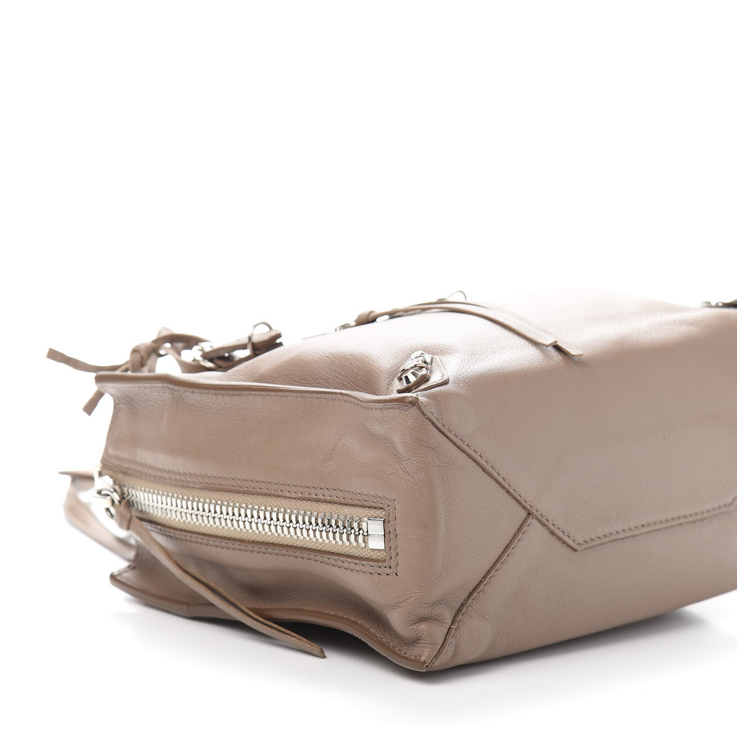 Calfskin Papier Mini A4 Zip Around Tote Beige Sable