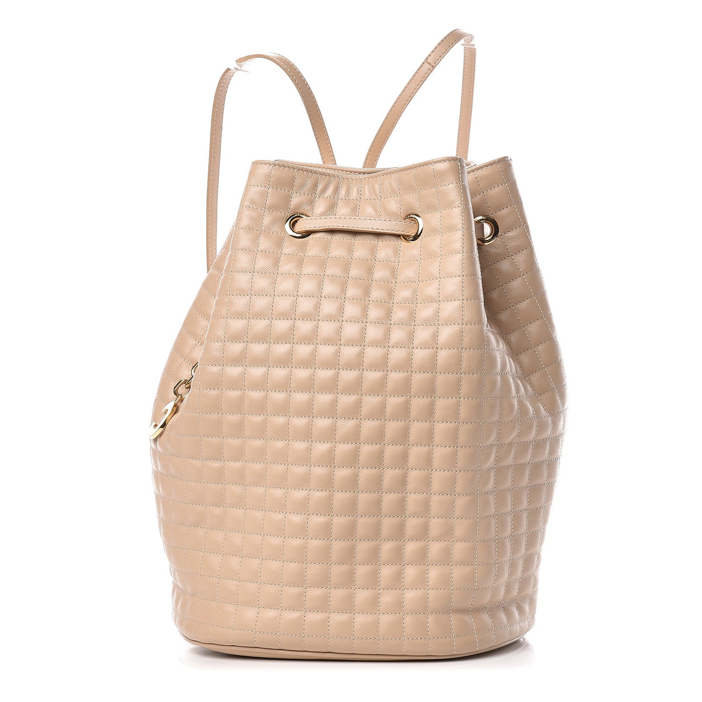 Calfskin Quilted Small C Backpack Nude