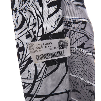 Hermes Silk Jungle Love Rainbow Twilly Gris Black White 2 of 4