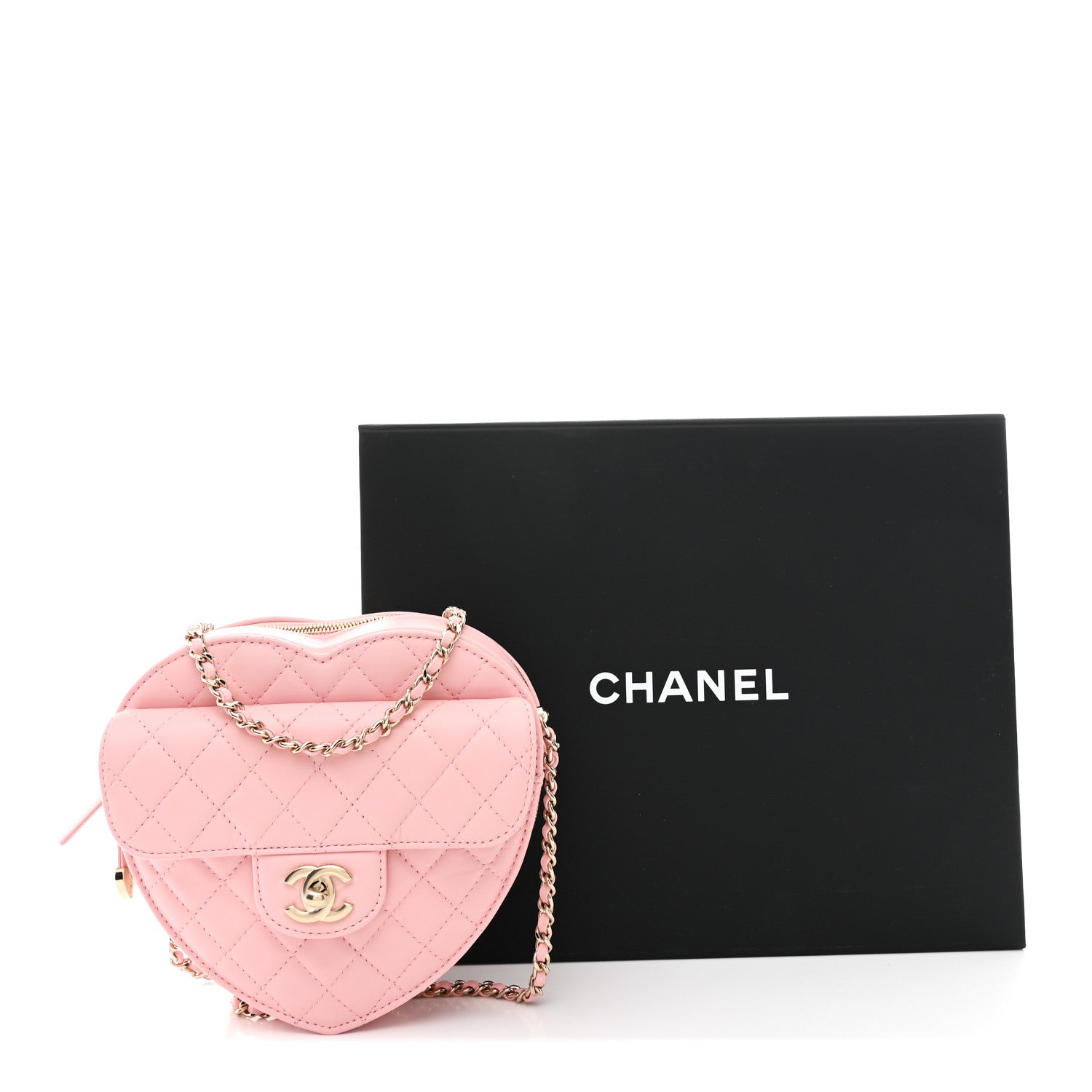 Chanel Lambskin Quilted Large CC In Love Heart Bag Light Pink 11 of 11