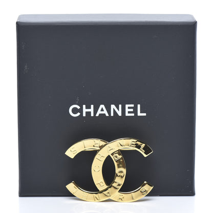Chanel Metal Paris Button CC Large Brooch Gold 5 of 5